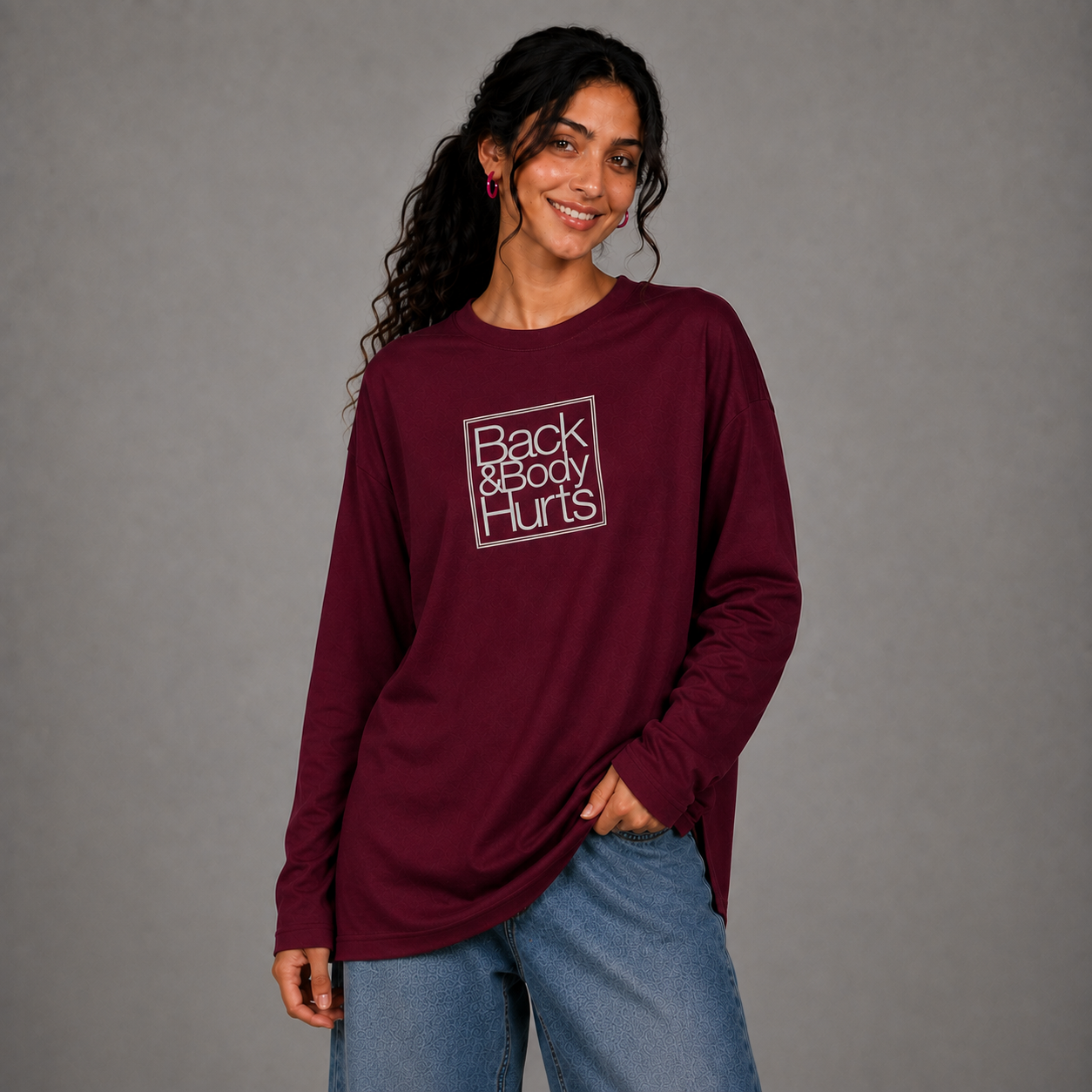 Back & Body Hurts β Women's Relaxed Fit Long Sleeve T-Shirt