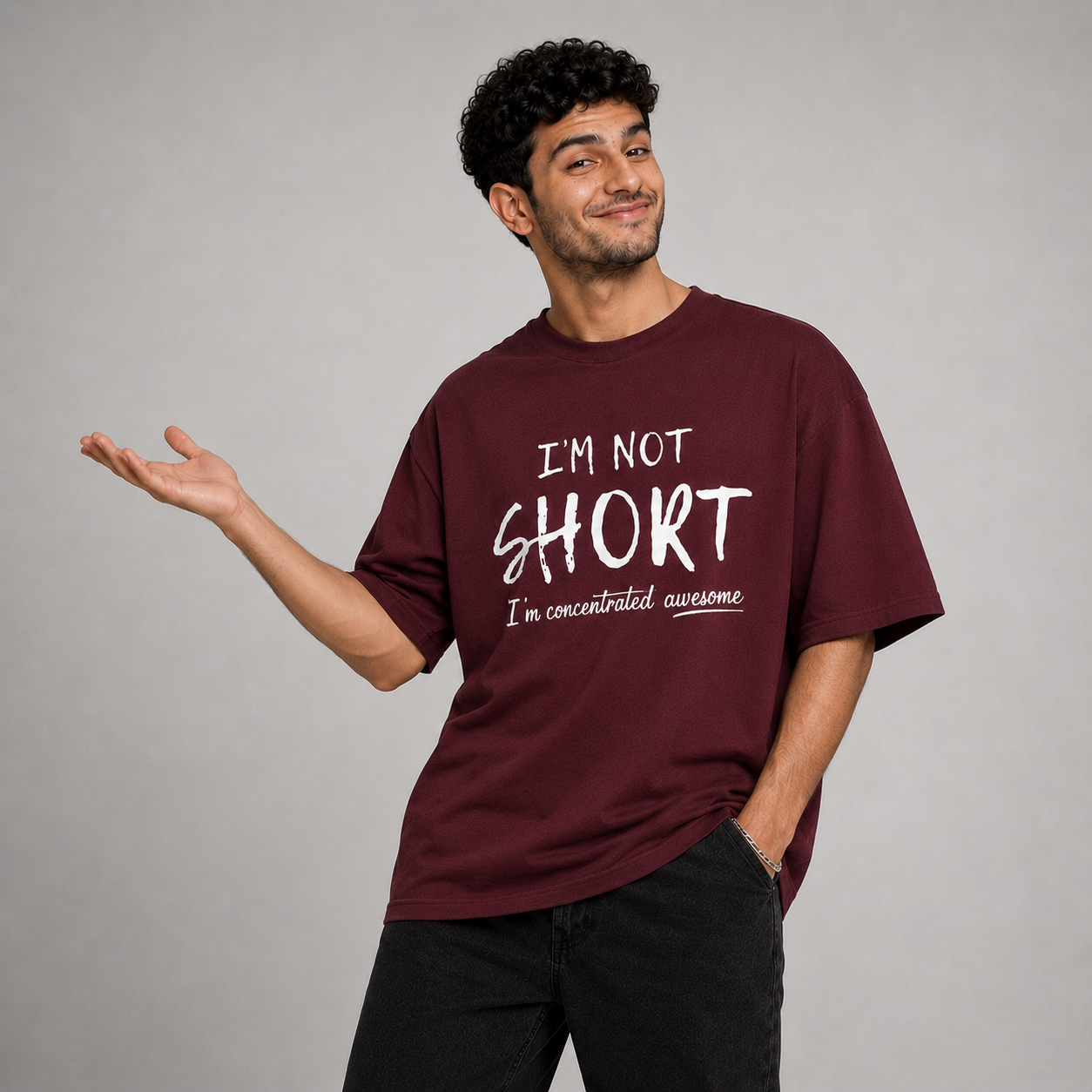 I’m Not Short – Concentrated Awesome Unisex Oversized Tee