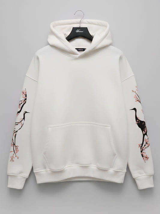 Sakura Crane – Oversized Soft Bloom Hoodie