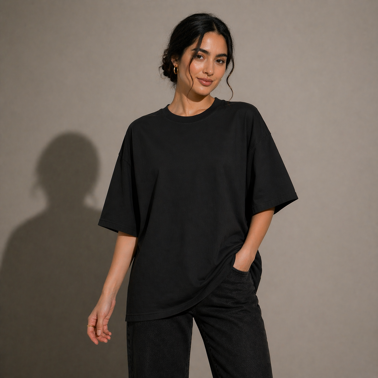 Floral portrait – Women’s Oversized T-Shirt