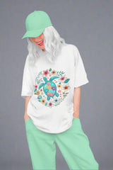 Floral Turtle – Women’s Oversized Boho Tee