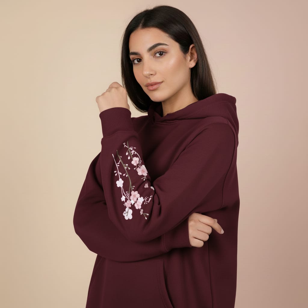 Sleeve in Bloom – Women’s Oversized Hoodie