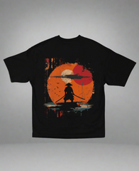 Sunset Ronin – Unisex Oversized Japanese Tee