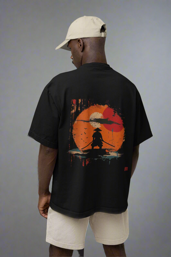 Sunset Ronin – Unisex Oversized Japanese Tee