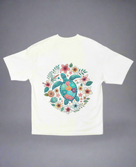 Floral Turtle – Women’s Oversized Boho Tee