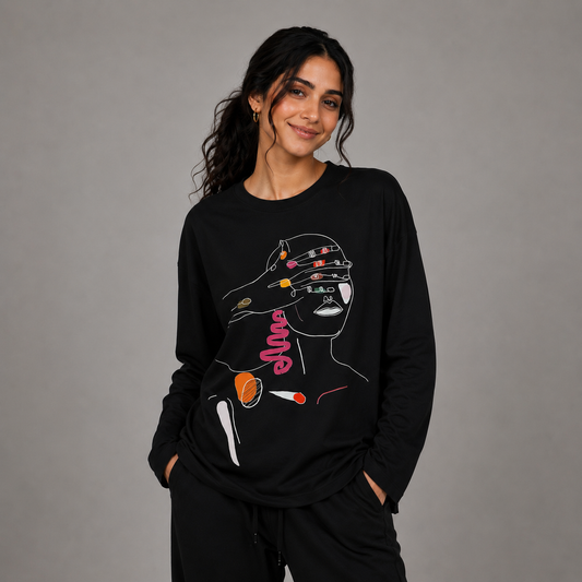 Hidden Muse Women's Relaxed Fit Long Sleeve T-Shirt