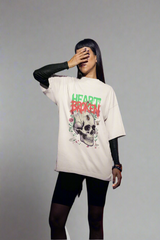 Heart Broken – Unisex Oversized Skull Tee