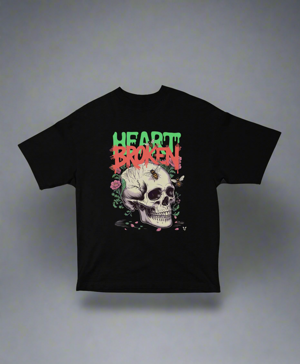 Heart Broken – Unisex Oversized Skull Tee