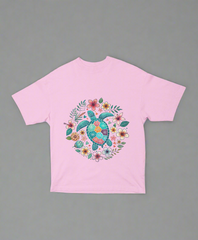 Floral Turtle – Women’s Oversized Boho Tee