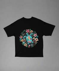 Floral Turtle – Women’s Oversized Boho Tee