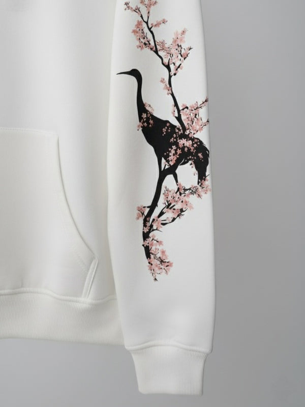 Sakura Crane – Oversized Soft Bloom Hoodie