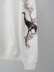 Sakura Crane – Oversized Soft Bloom Hoodie